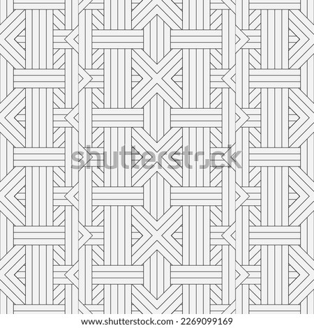 Abstract seamless pattern with geometric shapes. Modern embroidery background. Monochrome mosaic. Digital paper, web-design, textile press, wallpaper. Vector graphic.