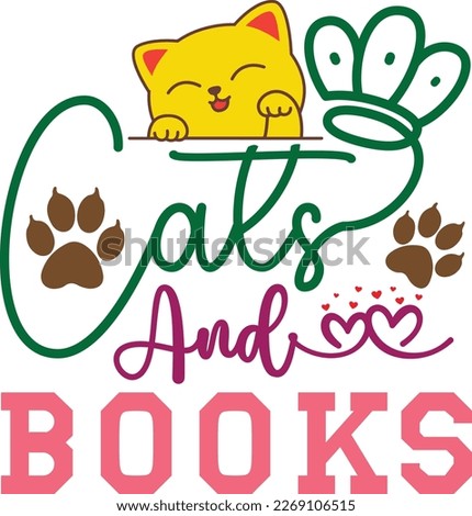 Cats and books svg vecor
