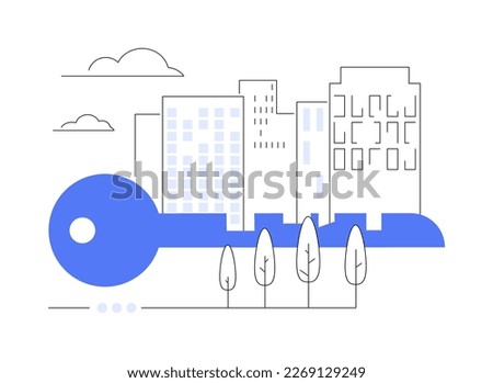 Condominium abstract concept vector illustration. Private residence in a building complex, condominium management, landlord owned household, multistorey house appartment abstract metaphor. Royalty-Free Stock Photo #2269129249