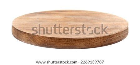 Wooden plate isolated on white background Royalty-Free Stock Photo #2269139787