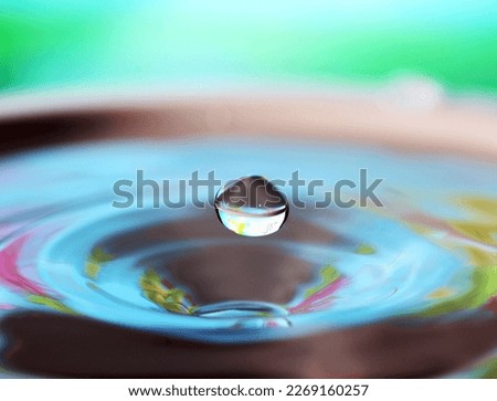 Macro water drop photography showing the impact a drop has on a liquid