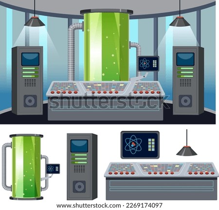 Set of space element and background illustration