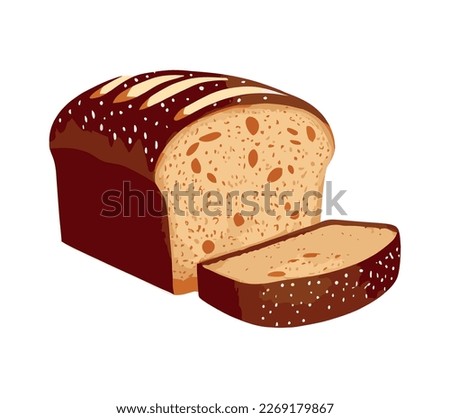 whole wheat sliced bread icon Royalty-Free Stock Photo #2269179867
