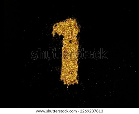 Number 1 in glitter of gold particle isolated Royalty-Free Stock Photo #2269237813