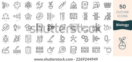 Set of biology icons. Thin linear style icons Pack. Vector Illustration Royalty-Free Stock Photo #2269244949