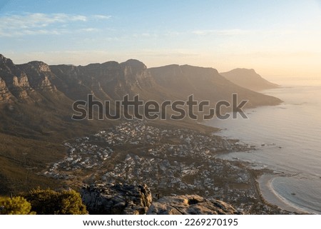 the sunset view over capetown