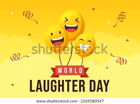 World Laughter Day Illustration with Smile Facial Expression Cute for Web Banner or Landing Page in Flat Cartoon Hand Drawn Templates Royalty-Free Stock Photo #2269280547