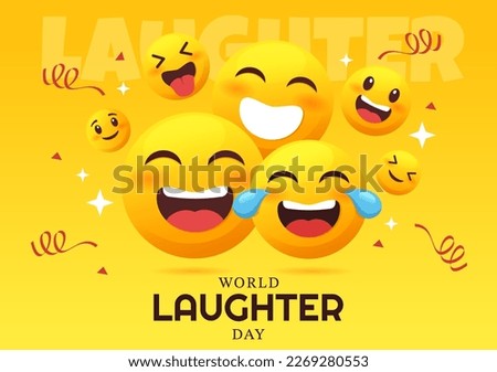 World Laughter Day Illustration with Smile Facial Expression Cute for Web Banner or Landing Page in Flat Cartoon Hand Drawn Templates Royalty-Free Stock Photo #2269280553