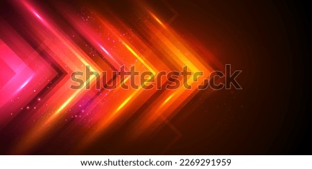Abstract Red Orange Neon Arrow Background