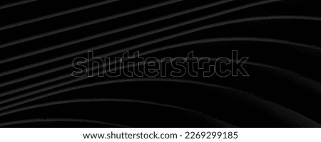 Panoramic Abstract fluid wave curve banner with a dark background.Black abstract background design. Black abstract background.  Wave pattern. Curves. Black curves. Dark. Flow. Royalty-Free Stock Photo #2269299185