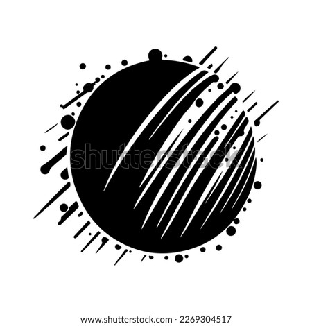 Abstract black grunge background. Vector illustration. Black grunge round splash