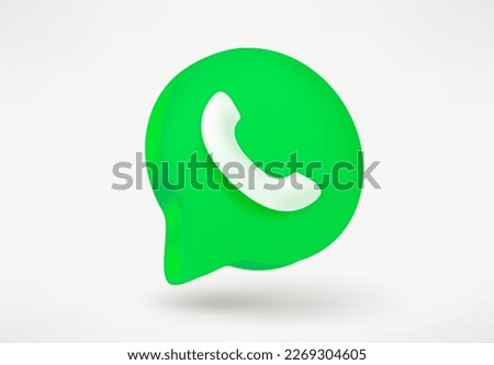 Speech cloud with handset. Feedback concept. 3d vector illustration Royalty-Free Stock Photo #2269304605