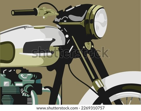 vintage motorcycle vector art illustration cartoon design
