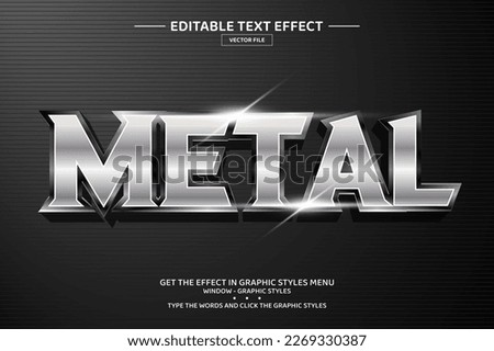 Metal 3D editable text effect template Royalty-Free Stock Photo #2269330387