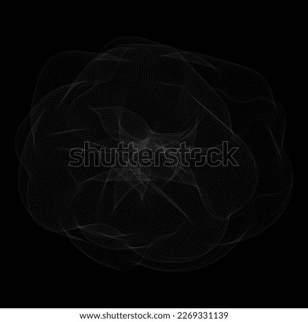 White wave on a black background. abstract vector graphics