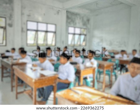 defocused abstract baground of condition of students when they are about to start learning