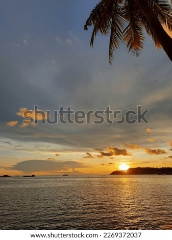 Sunset at Teluk Bayur, Padang, West Sumatra, Indonesia.