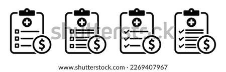 Medical bill icon. Medical cost icon. Medical payment icon, vector illustration