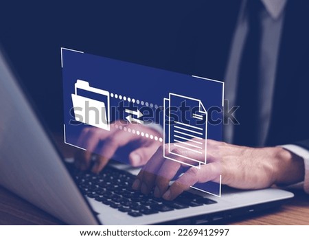 File Transfer Protocol files receiver and computer backup copy. File sharing isometric. Digital system for transferring documents and files online.Data Transfer concept. Royalty-Free Stock Photo #2269412997