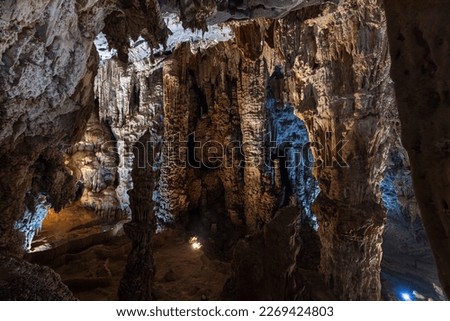 Pictures of stalactites in limestone caves