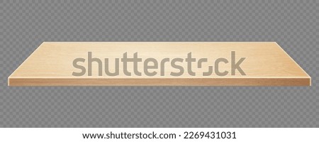Wooden surface of desk isolated on transparent background. Kitchen top made of timber board. Light wooden tabletop. Realistic vector illustration
 Royalty-Free Stock Photo #2269431031