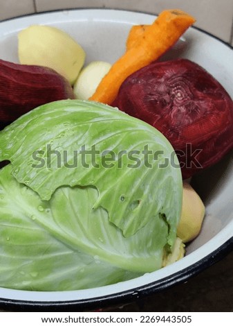 vegetables in a bowl for vegetable soup