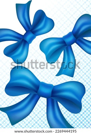 Festive background from realistic bows. Vector illustration