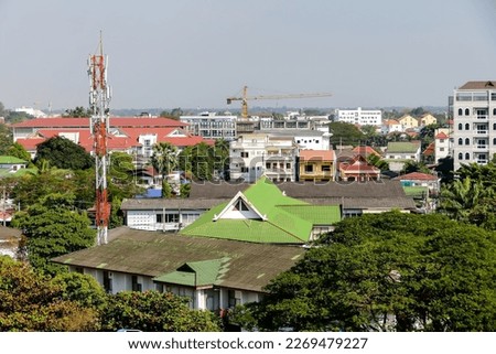 view of the city, beautiful photo digital picture , taken in laos, asia