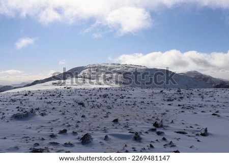 Snowdonia, carneddau mountains winter snow