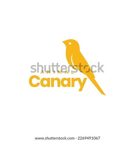 bird perched canary singer loud isolated modern logo design vector icon illustration