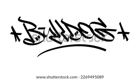 black white graffiti tag BULLDOG