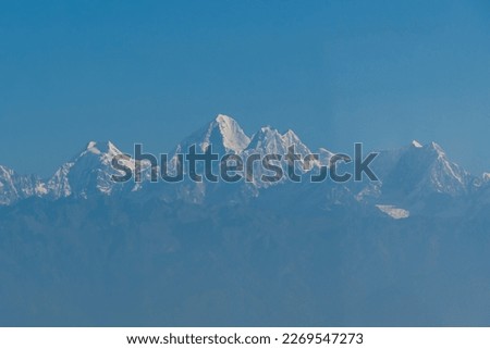 Himalayas mountain ranges view from Nagarkot, Nepal