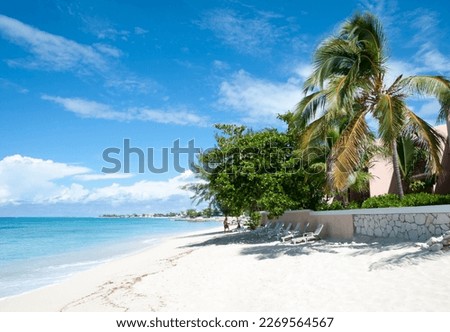 The sunny empty beach in Cockburn Town on Grand Turk island (Turks and Caicos Islands). Royalty-Free Stock Photo #2269564567