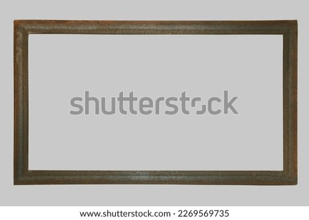 Rusted metal metallic old textured iron rusty photo frame border Royalty-Free Stock Photo #2269569735