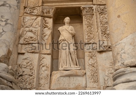 Ancient Roman Statue at Turkish Site of Ephesus Royalty-Free Stock Photo #2269613997