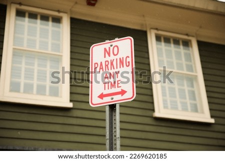 no parking on public street and road sign regulation