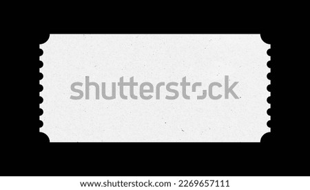 White ticket isolated with paper texture for mockups Royalty-Free Stock Photo #2269657111