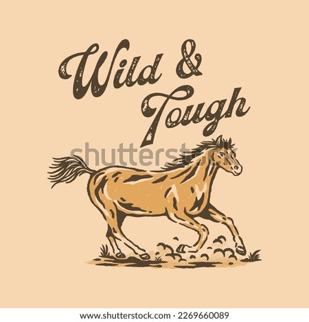 horse illustration animal graphic wild design t shirt vintage