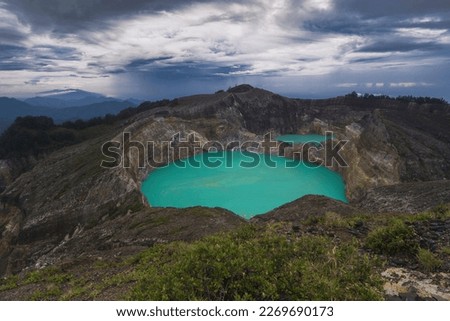 Kelimutu Volcano Lakes at sunrise, Flores, Indonesia