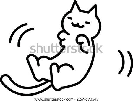 relaxing white cat vector illustration