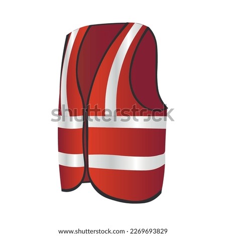Red saving vest on white background