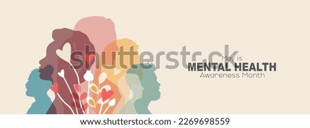 May is Mental Health Awareness Month banner. Royalty-Free Stock Photo #2269698559
