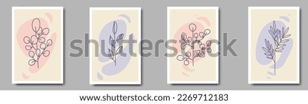Aesthetic nature plant background with abstract organic shapes.