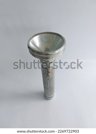 classic vintage antique flashlight, uses two large batteries. can be used for vintage decoration
