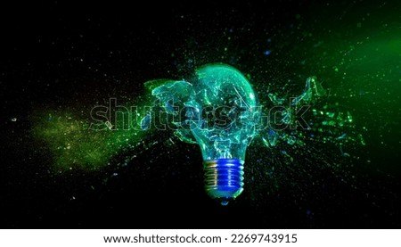 abstract light bulb background, blue and green. Royalty-Free Stock Photo #2269743915