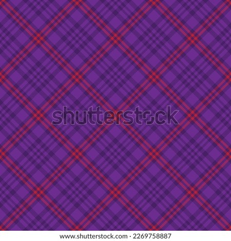 Purple and Red Plaid Seamless Pattern - Colorful and bright plaid repeating pattern design