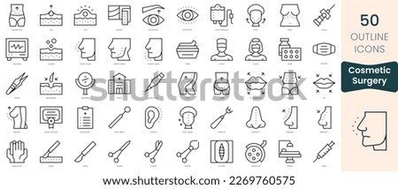 Set of cosmetic surgery icons. Thin linear style icons Pack. Vector Illustration Royalty-Free Stock Photo #2269760575