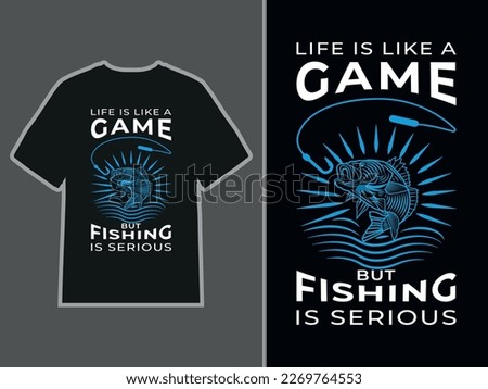 Hand-drawn fishing t-shirt design by