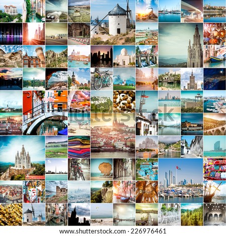 collage of travel photos from different cities of the world