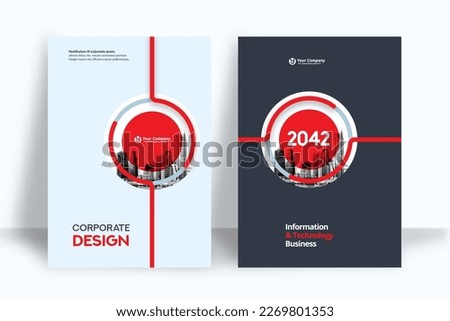 Corporate Book Cover Design Template in A4. Can be adapt to Brochure, Annual Report, Magazine,Poster, Business Presentation, Portfolio, Flyer, Banner, Website. Royalty-Free Stock Photo #2269801353